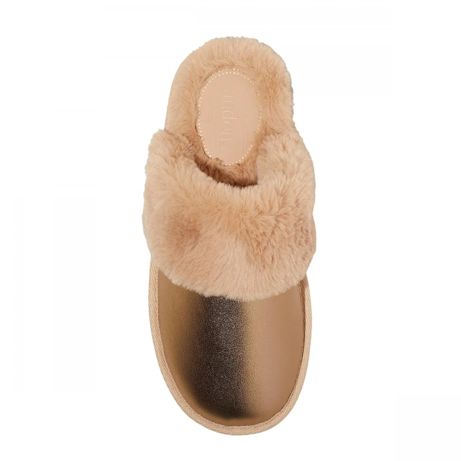 Auden Womens Rae Metallic Scuff Slippers 91639256 Tan Brown L (9/10)