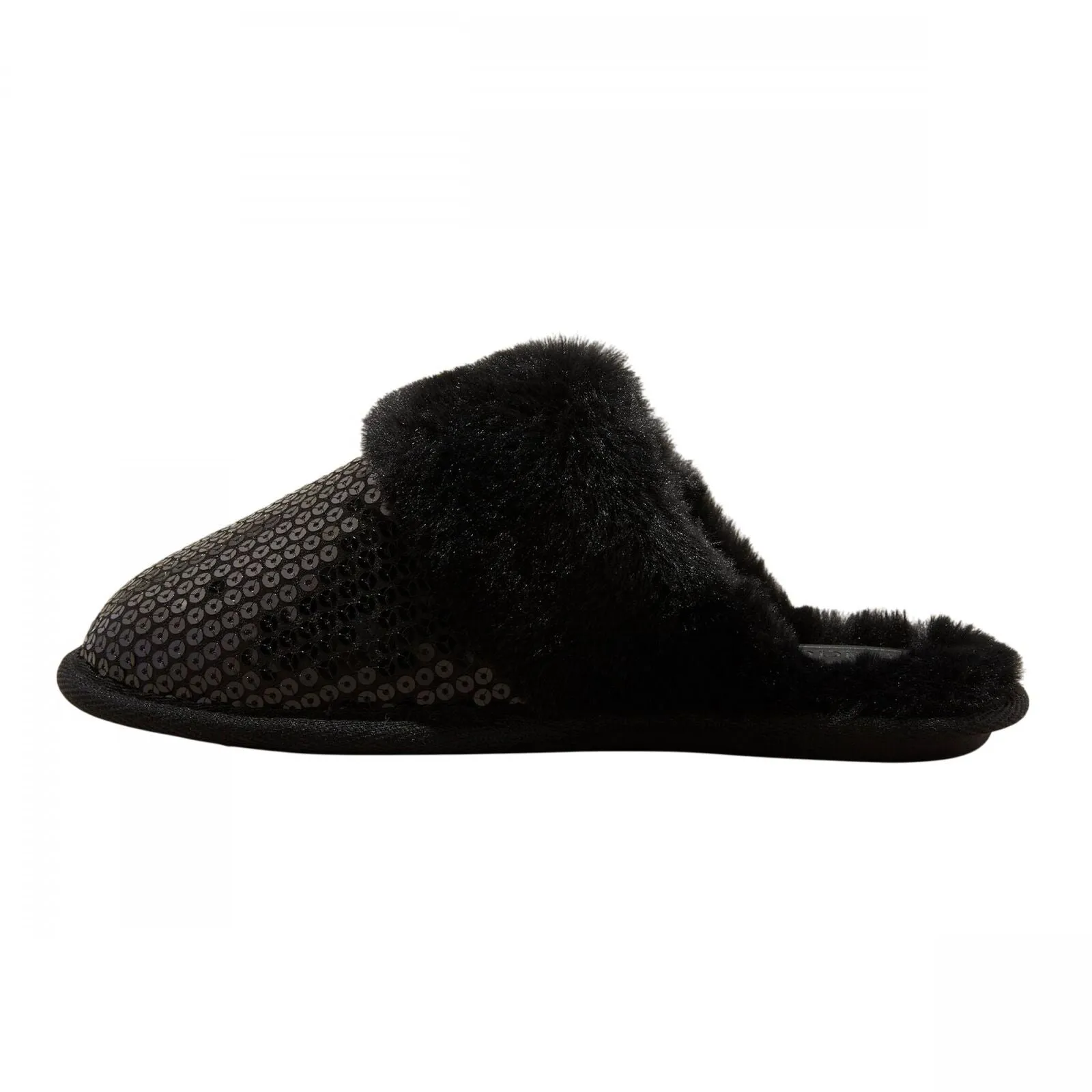 Auden Womens Rae Sequin Scuff Slippers 91639271 Black M (7/8)