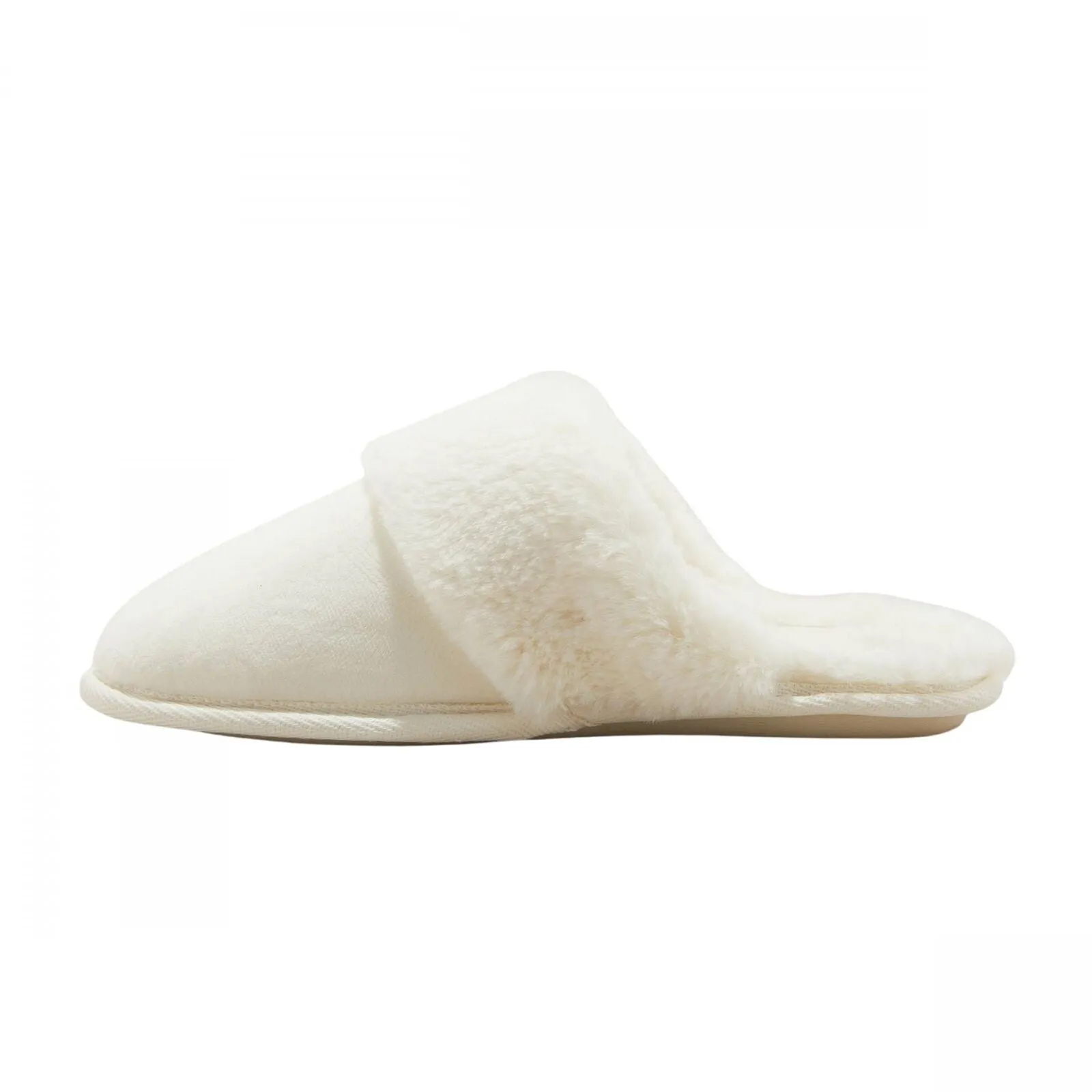 Auden Womens Rae Velvet Scuff Slippers 91639574 Cream Off White M (7/8)