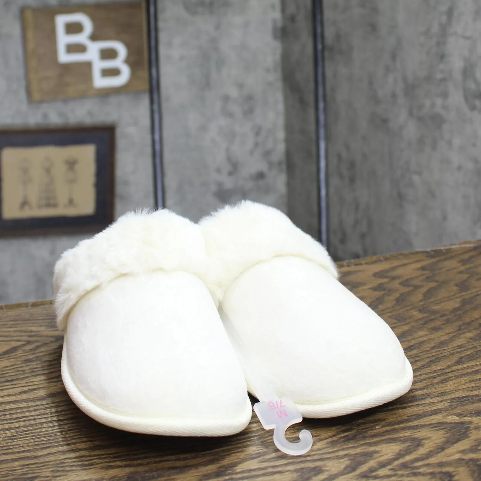 Auden Womens Rae Velvet Scuff Slippers 91639574 Cream Off White M (7/8)