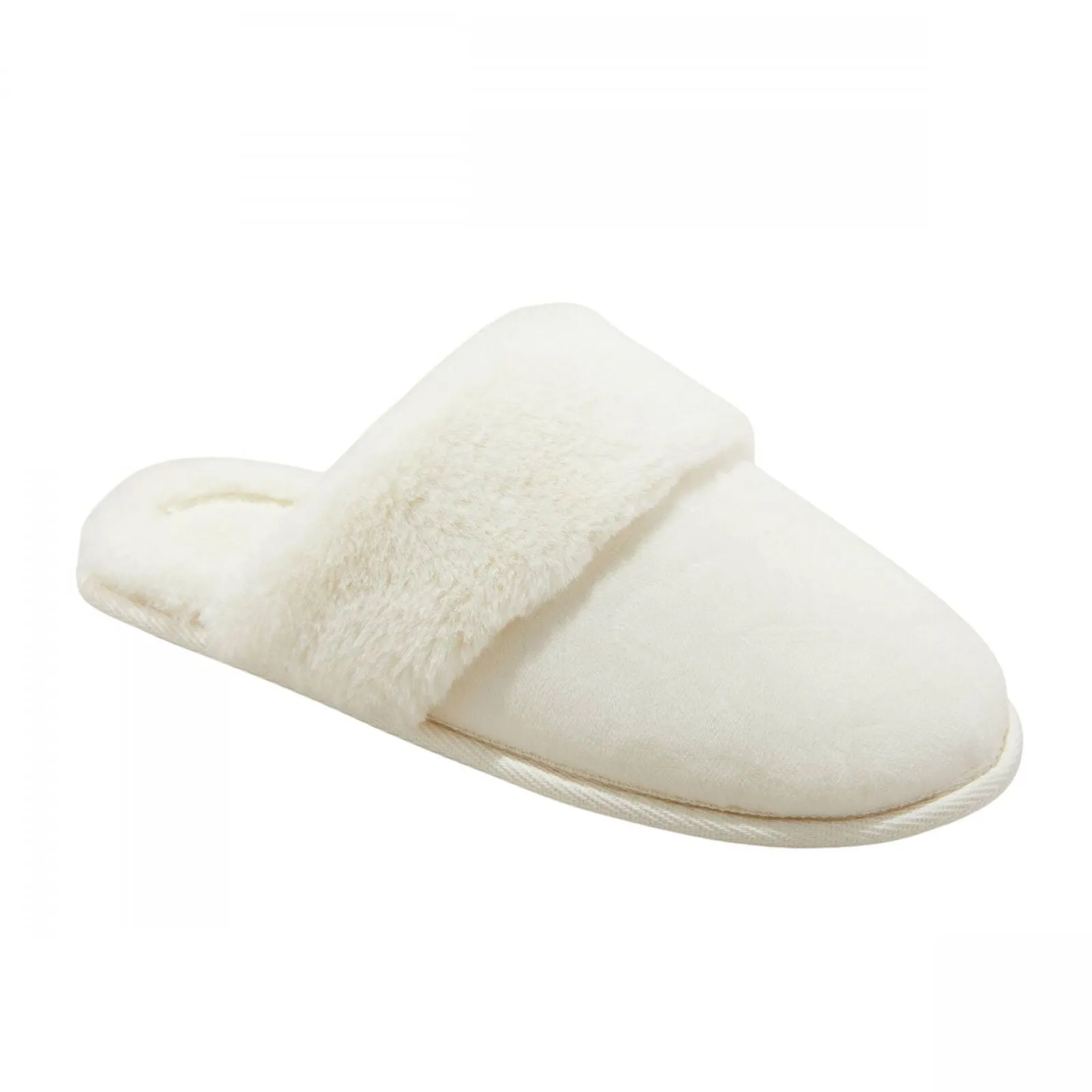 Auden Womens Rae Velvet Scuff Slippers 91639574 Cream Off White M (7/8)