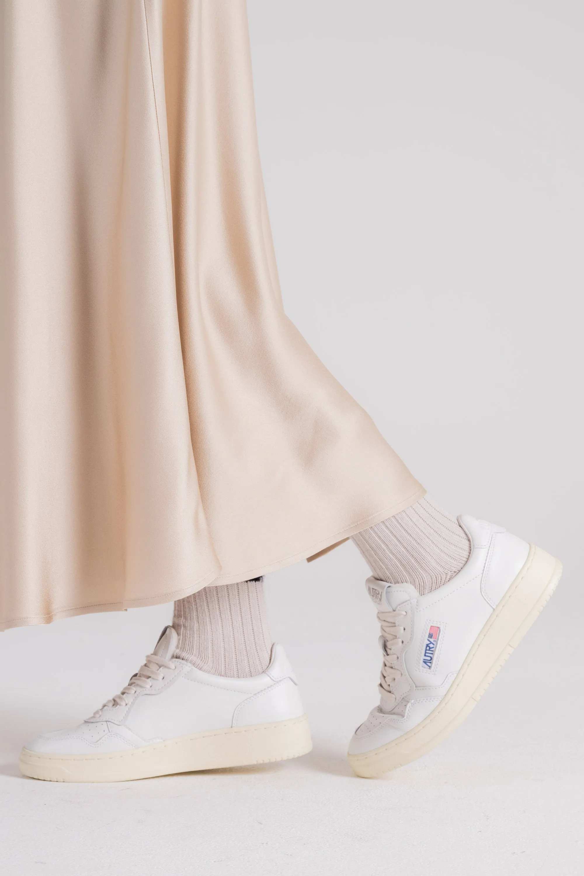 Autry Medalist Low Wom Leat Leat Bianco Donna