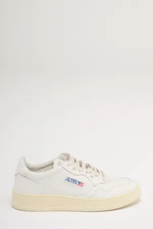 Autry Medalist Low Wom Leat Leat Bianco Donna