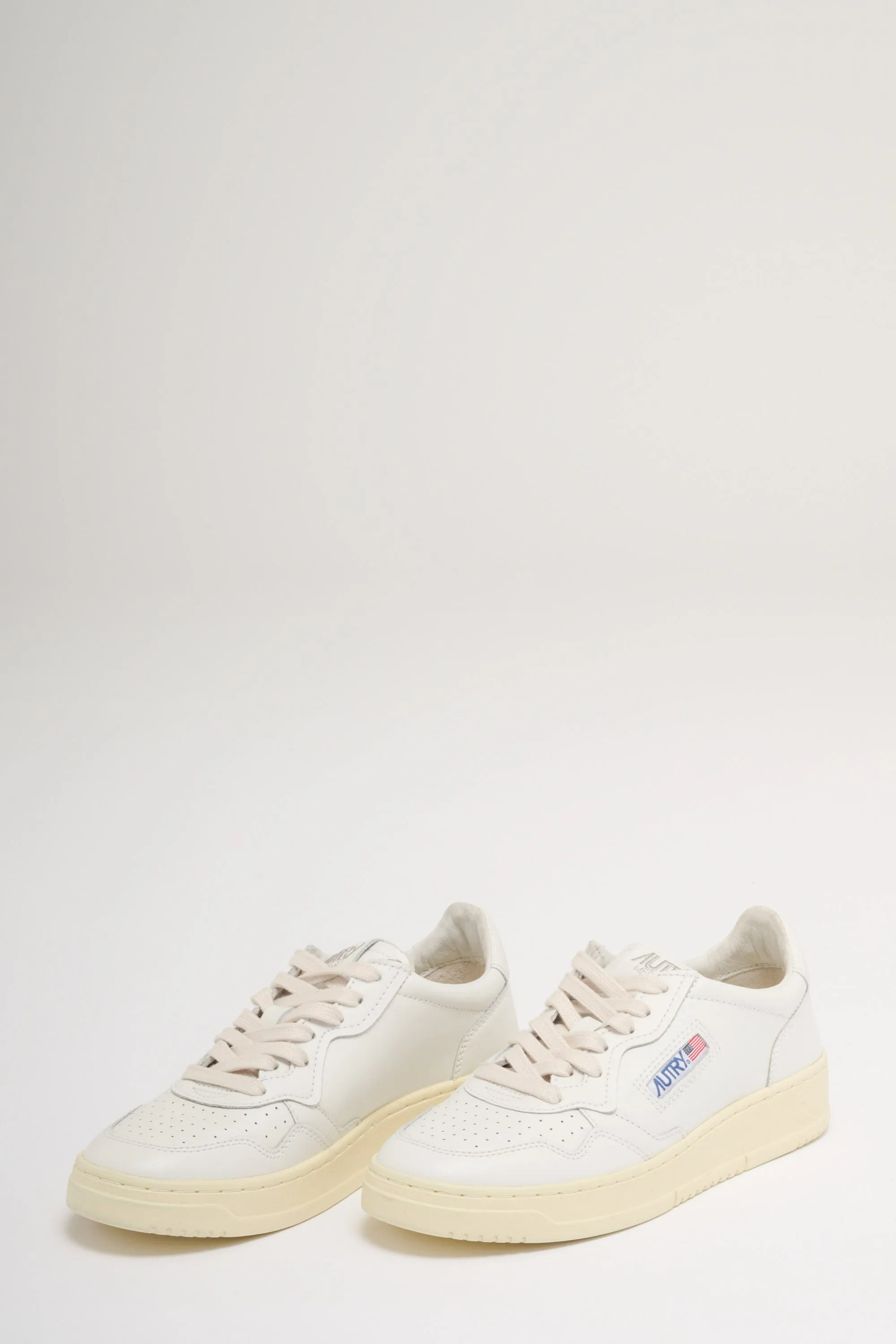 Autry Medalist Low Wom Leat Leat Bianco Donna