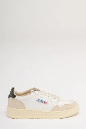 Autry Medalist Low Wom Leat Suede Bianco Donna