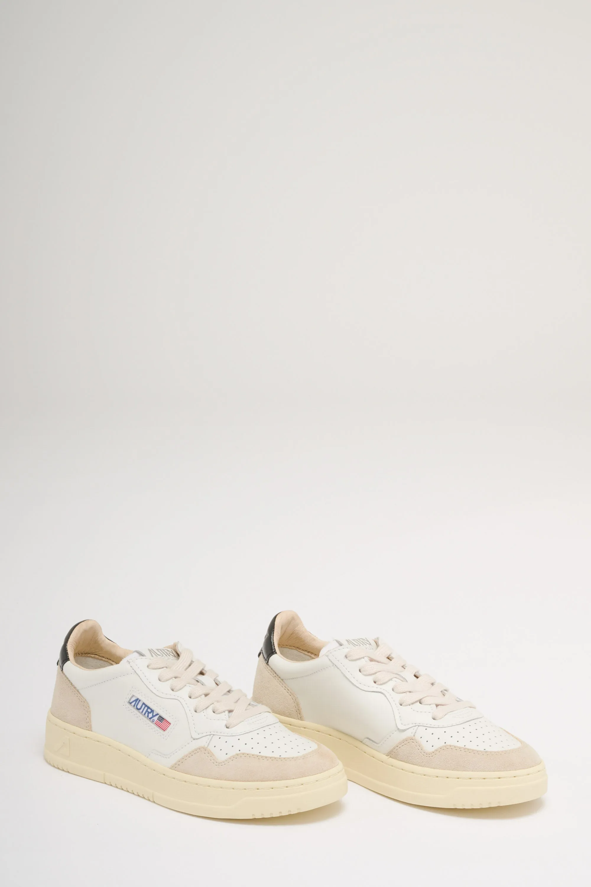 Autry Medalist Low Wom Leat Suede Bianco Donna