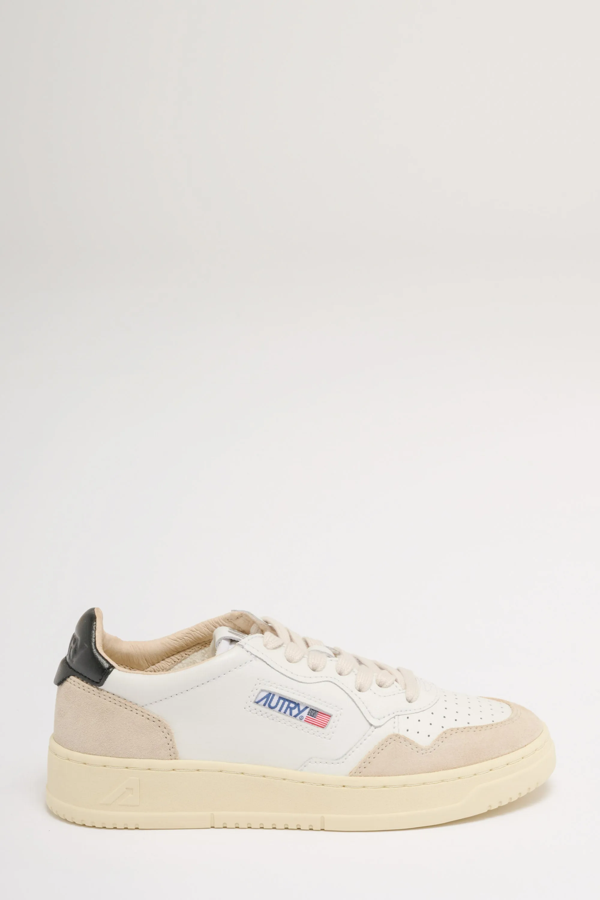 Autry Medalist Low Wom Leat Suede Bianco Donna