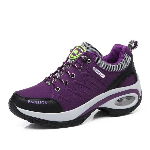 Autumn Winter Female Work Shoes Sneakers Women Outdoor Non-slip Wear-resistant Travel Shoes Casual Air Cushion Shoes Cotton Shoe