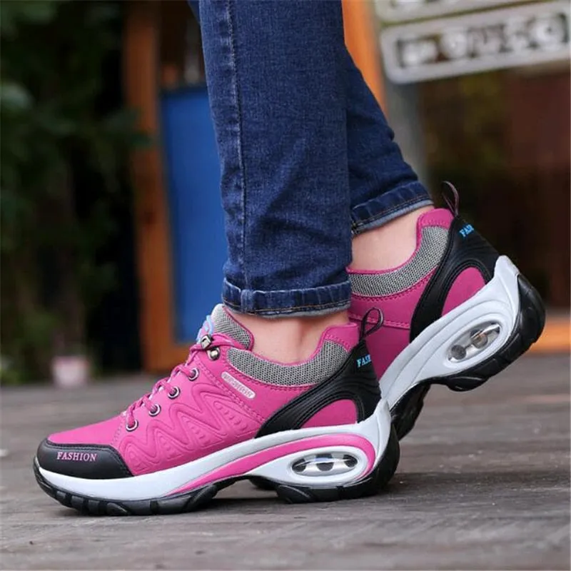 Autumn Winter Female Work Shoes Sneakers Women Outdoor Non-slip Wear-resistant Travel Shoes Casual Air Cushion Shoes Cotton Shoe