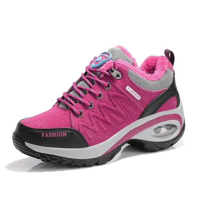 Autumn Winter Female Work Shoes Sneakers Women Outdoor Non-slip Wear-resistant Travel Shoes Casual Air Cushion Shoes Cotton Shoe