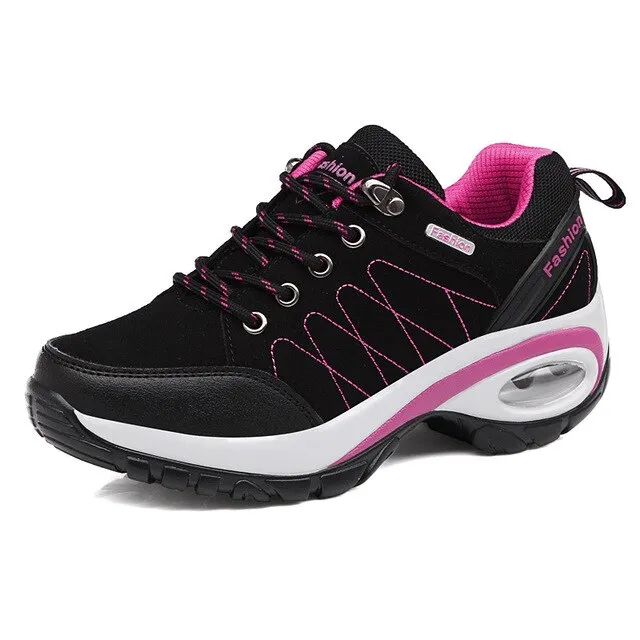 Autumn Winter Female Work Shoes Sneakers Women Outdoor Non-slip Wear-resistant Travel Shoes Casual Air Cushion Shoes Cotton Shoe
