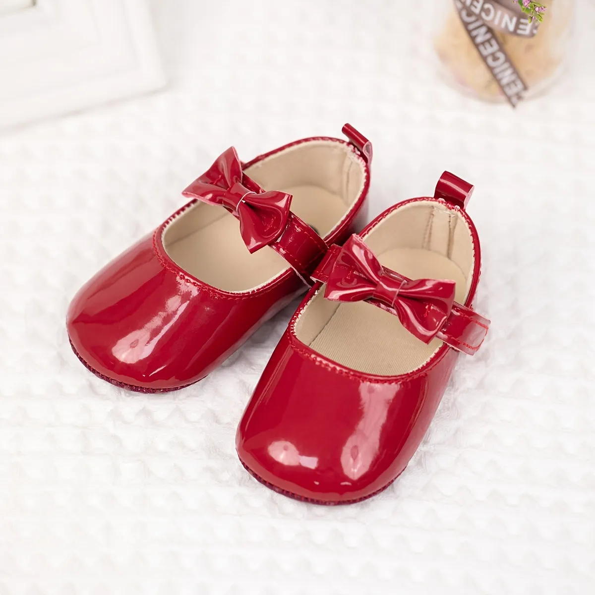 Baby Soft-soled Mary Jane Shoes with Bow Decor