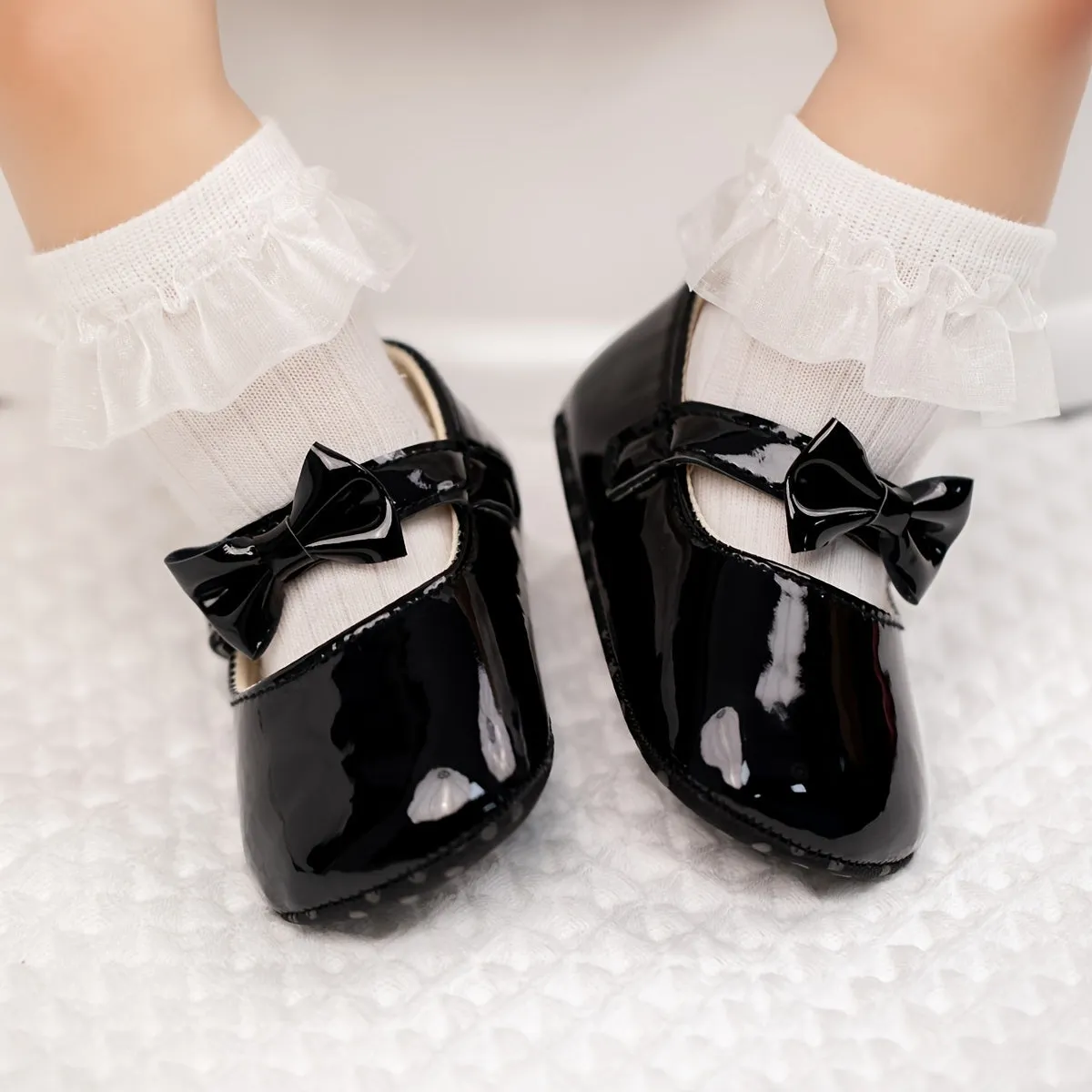 Baby Soft-soled Mary Jane Shoes with Bow Decor