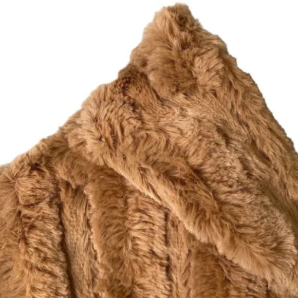 Band of the Free Angel Faux Fur Full Zip Hooded Jacket Lined in Butterscotch