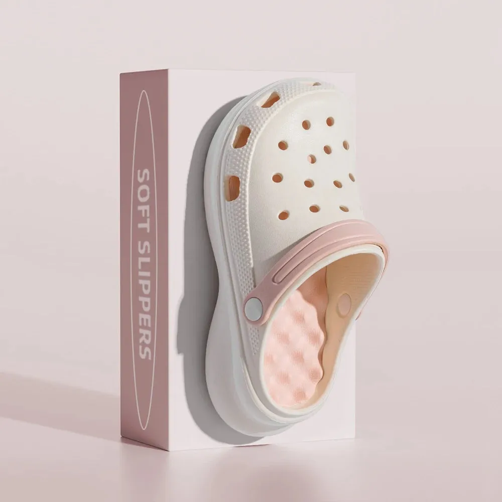 BASATU Women's Shoes Summer Thick Sole Anti Slip Fashion Beach Sandals EVA Slippers Closed Toe Outdoor Men's Clog Sandals