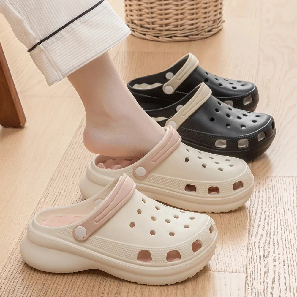 BASATU Women's Shoes Summer Thick Sole Anti Slip Fashion Beach Sandals EVA Slippers Closed Toe Outdoor Men's Clog Sandals