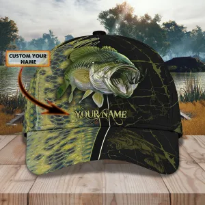 Bass Fishing 3 - Personalized Name Cap - Boom