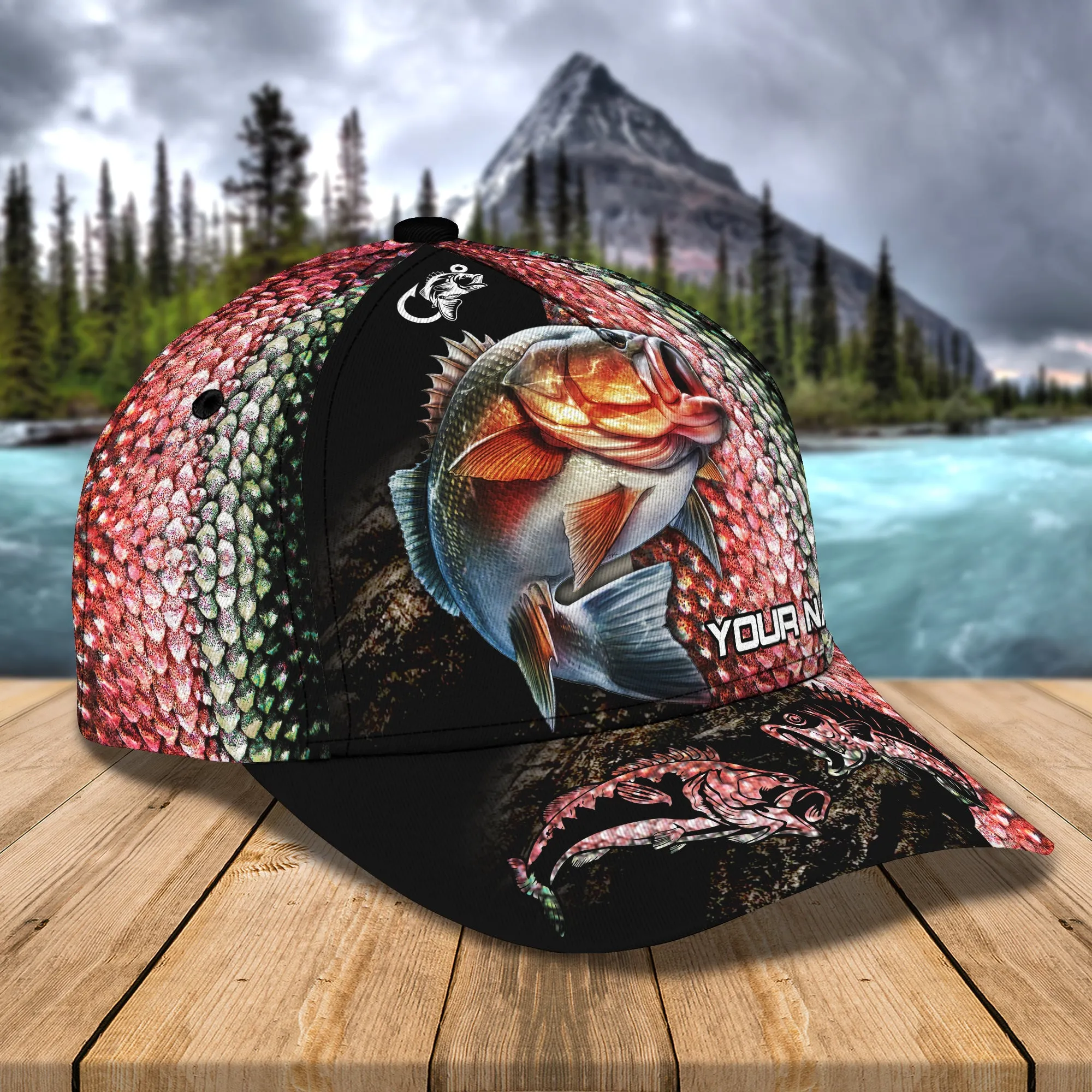 Bass Fishing Classic Cap Custom Name tt99-389