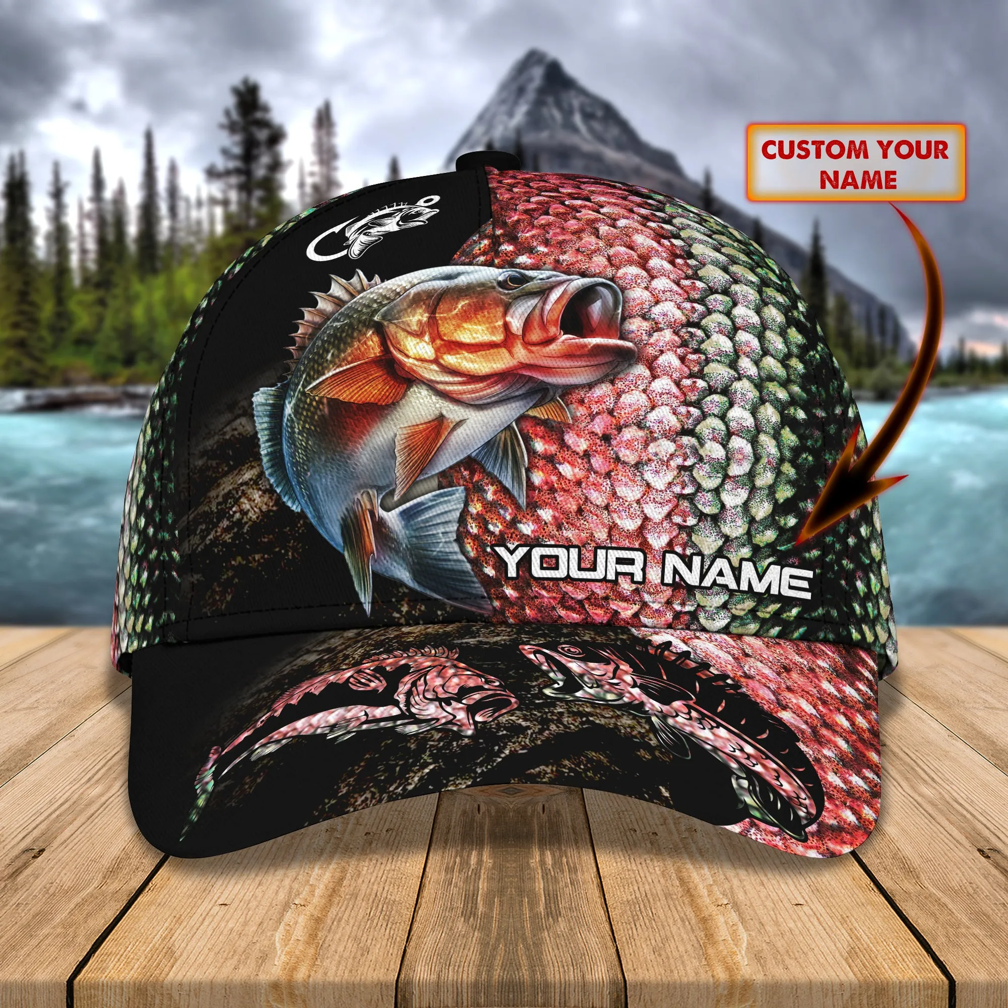 Bass Fishing Classic Cap Custom Name tt99-389
