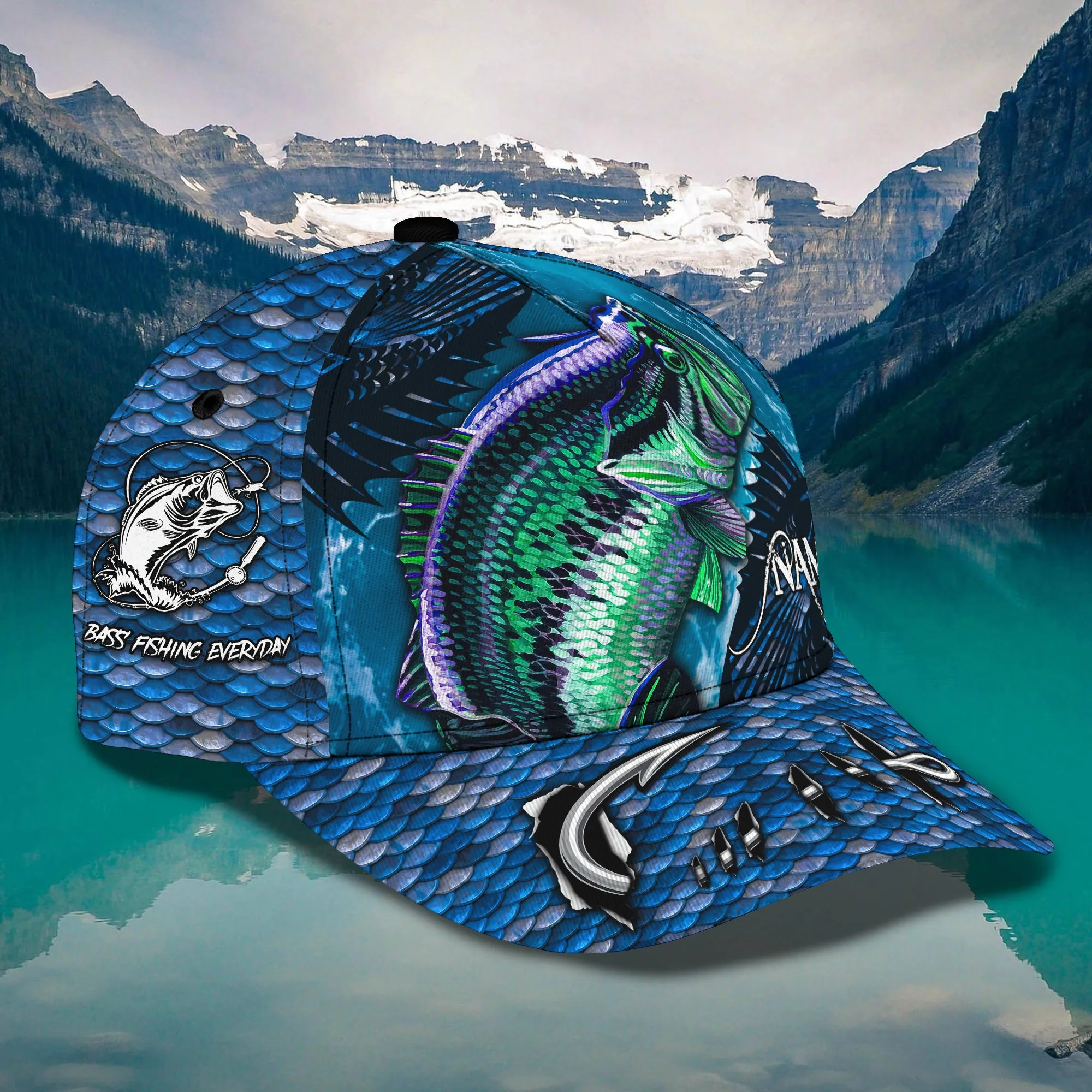 Bass Fishing Everday - Personalized Name Cap - Loop - Nt168 - Ct032