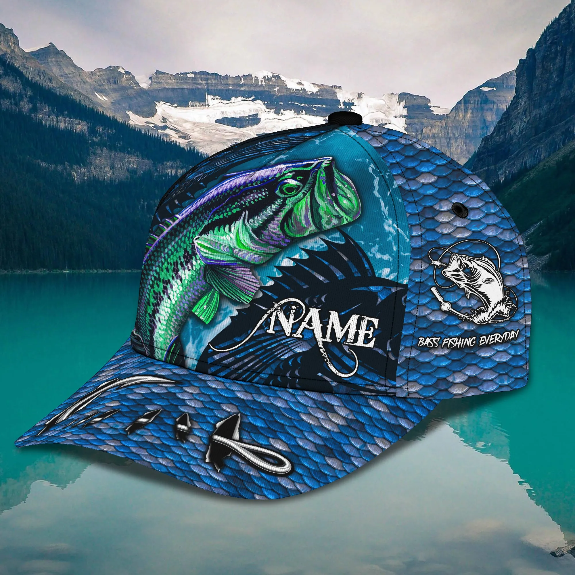 Bass Fishing Everday - Personalized Name Cap - Loop - Nt168 - Ct032