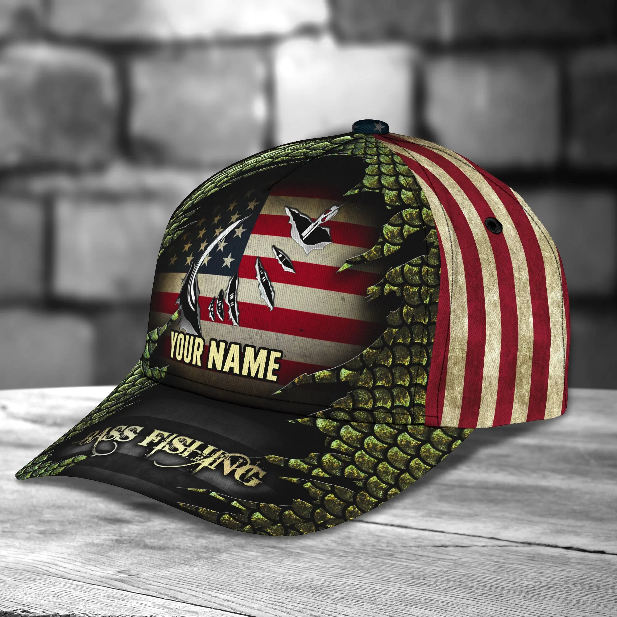 Bass Fishing - Personalize Name Cap 009 - CV98