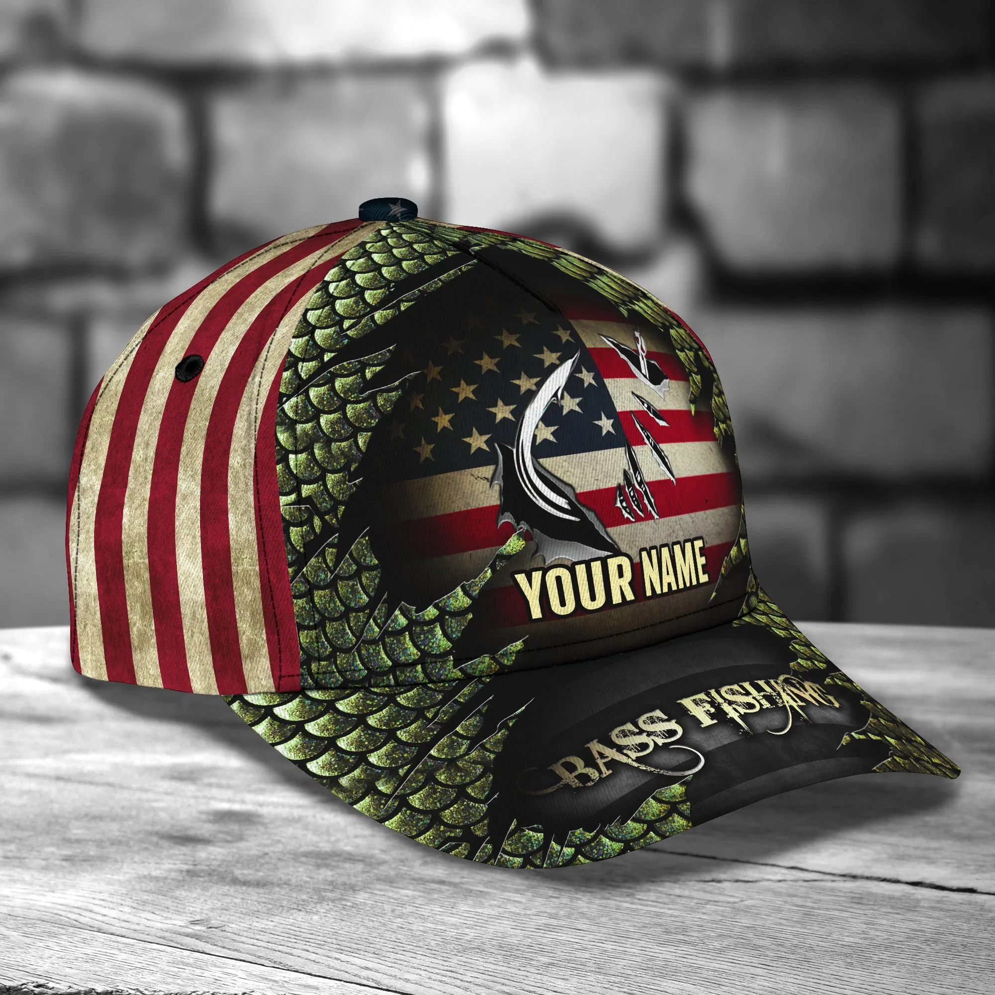 Bass Fishing - Personalize Name Cap 009 - CV98