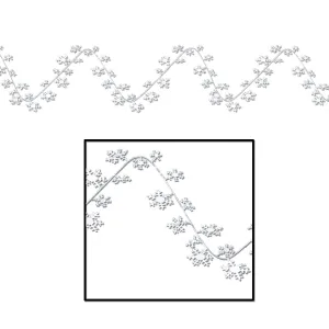 Beistle Gleam N Flex Snowflake Garland - Party Supply Decoration for Christmas / Winter