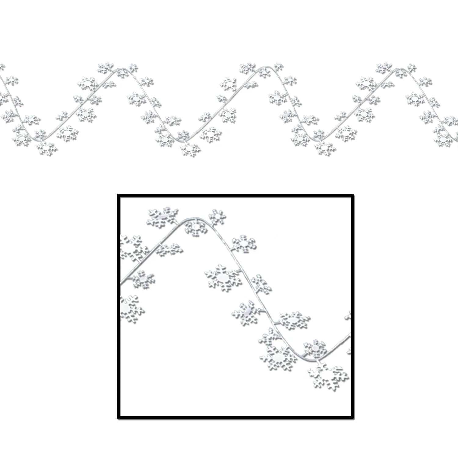 Beistle Gleam N Flex Snowflake Garland - Party Supply Decoration for Christmas / Winter