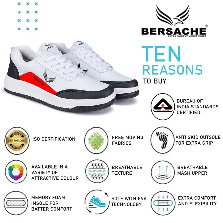 Bersache Sneaker Loafers Casual with extra comfort sneakers For Men9115-Red