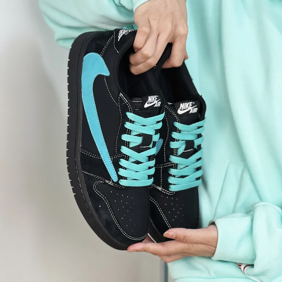 Black&Blue  Custom Low Air Jordan 1 x Travis Scott