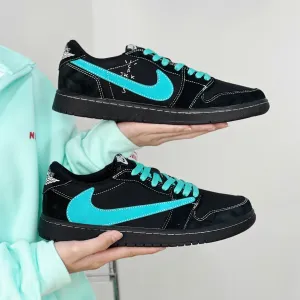 Black&Blue  Custom Low Air Jordan 1 x Travis Scott
