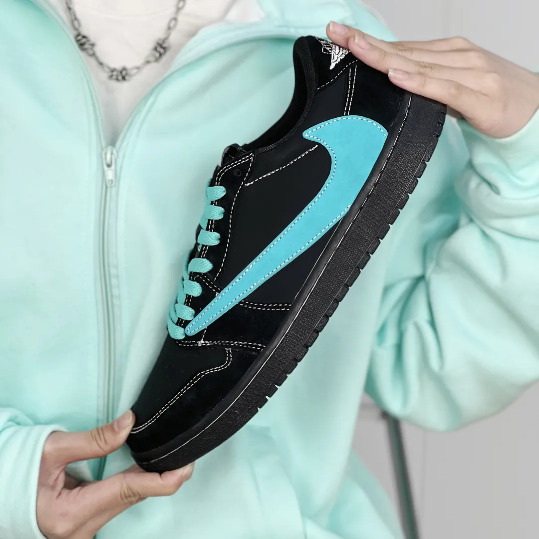 Black&Blue  Custom Low Air Jordan 1 x Travis Scott