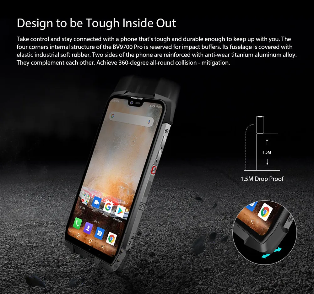 Blackview BV9700 Pro Waterproof IP68 Outdoor Smartphone Helio P70 6GB 128GB Android 9.0 With Night Vision Camera