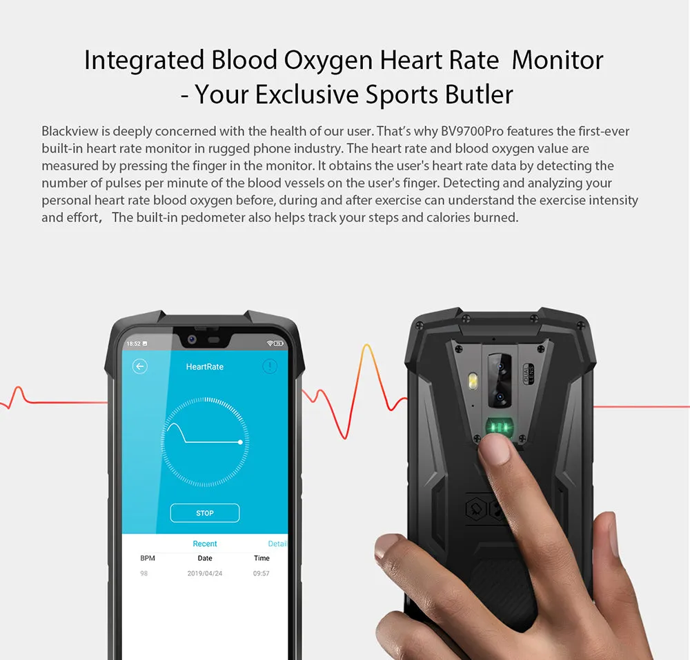 Blackview BV9700 Pro Waterproof IP68 Outdoor Smartphone Helio P70 6GB 128GB Android 9.0 With Night Vision Camera