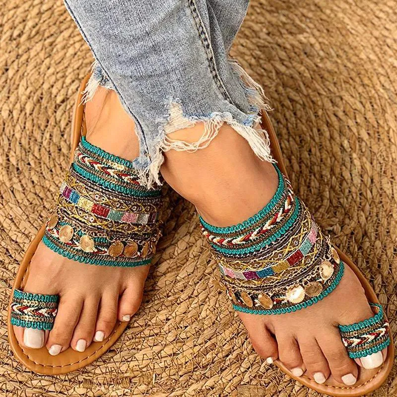 Bohemian Toe Ring Fashion Flats Sandals