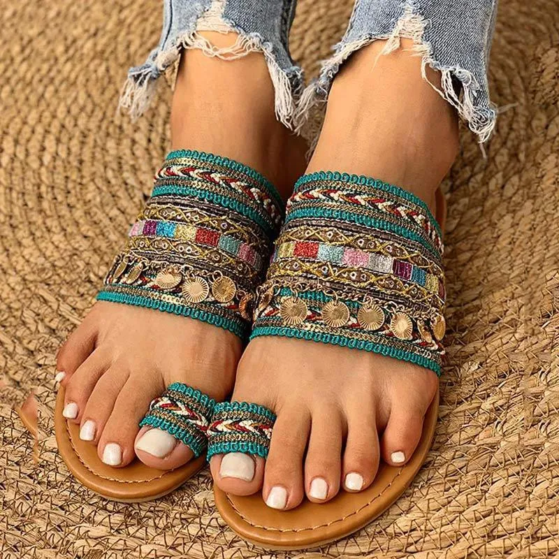 Bohemian Toe Ring Fashion Flats Sandals