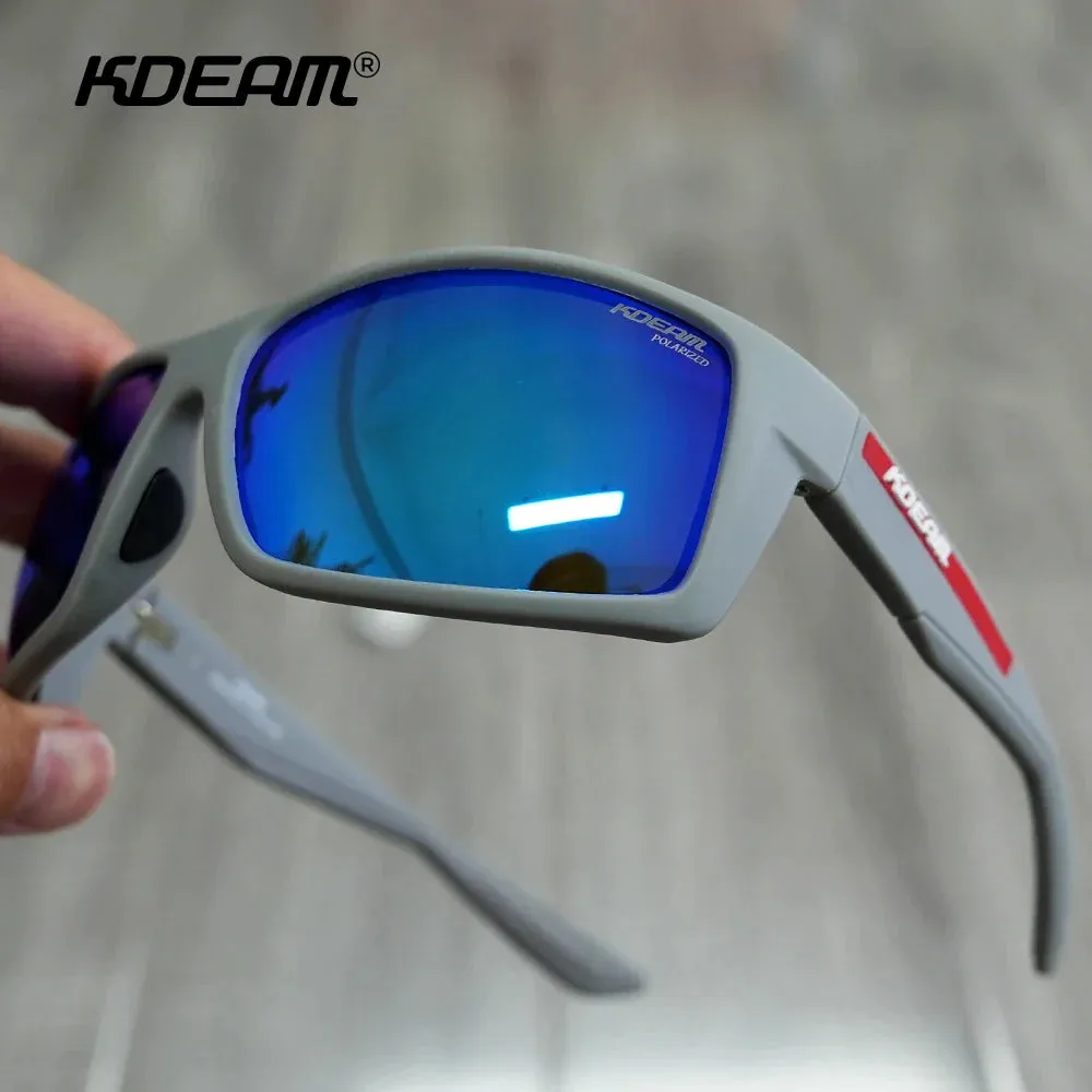 Brand KDEAM High quality TR90 Fishing Polarized Sunglasses Men outdoor Sport driving Sun Glasses UV400 with soft Nose pad