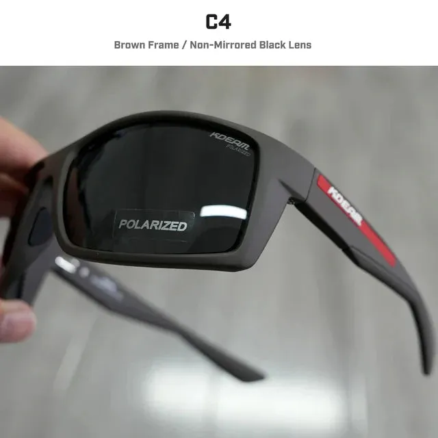 Brand KDEAM High quality TR90 Fishing Polarized Sunglasses Men outdoor Sport driving Sun Glasses UV400 with soft Nose pad