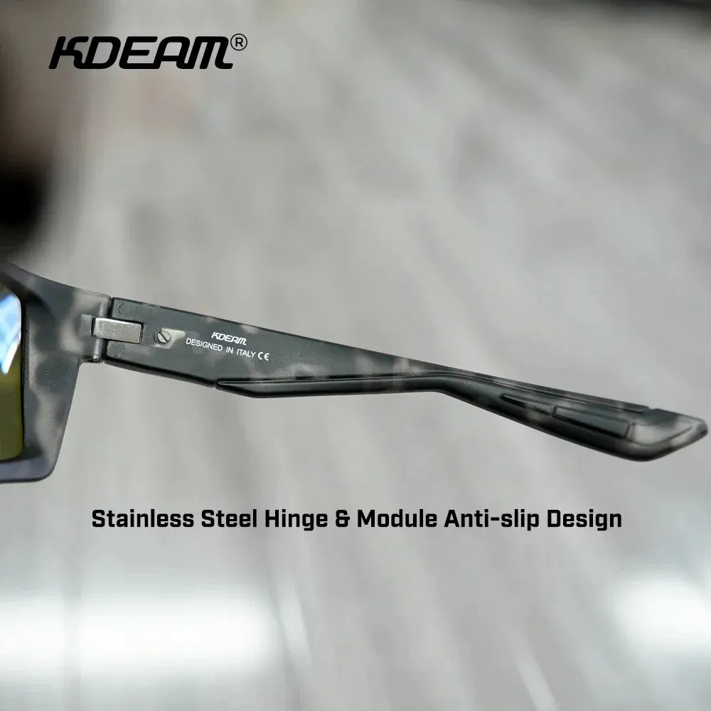 Brand KDEAM High quality TR90 Fishing Polarized Sunglasses Men outdoor Sport driving Sun Glasses UV400 with soft Nose pad