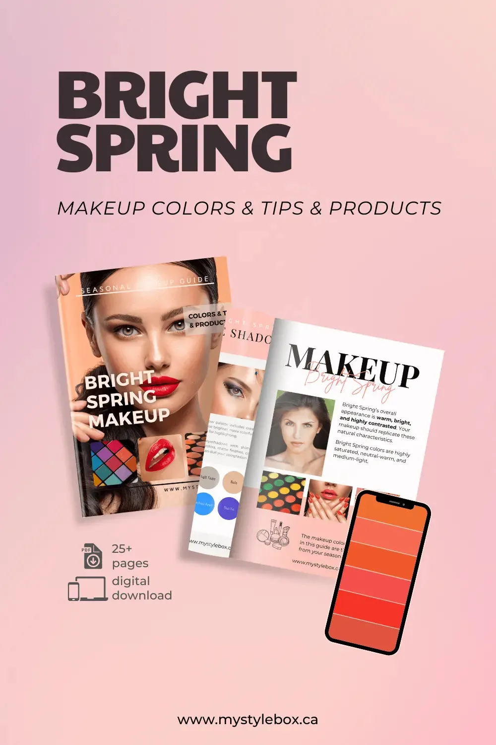 Bright Spring Digital Color Palette and Makeup Guide