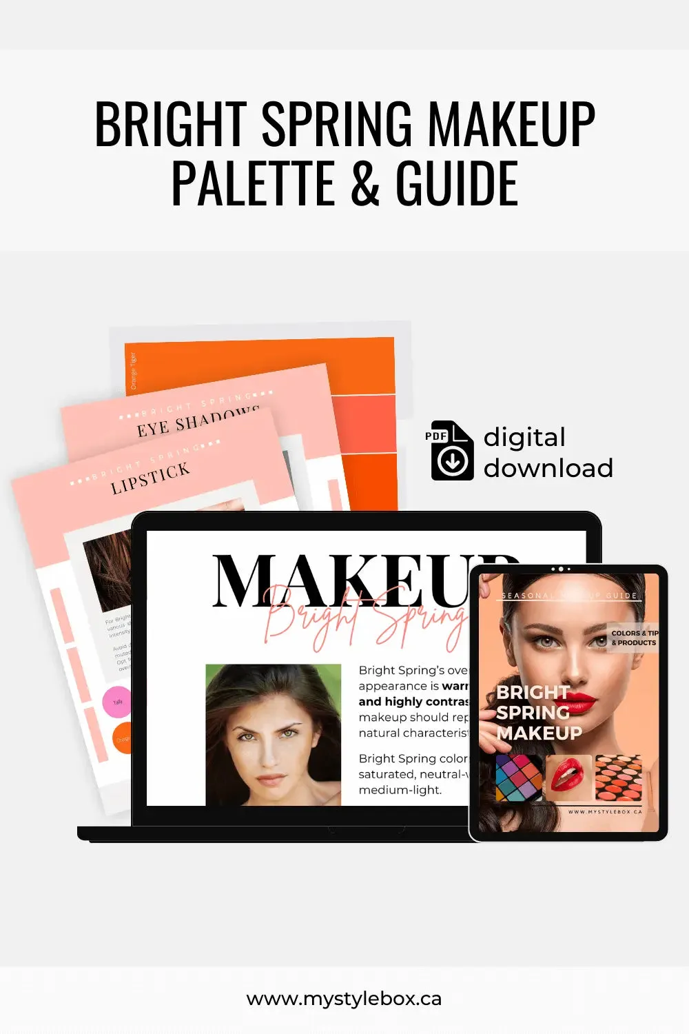 Bright Spring Digital Color Palette and Makeup Guide