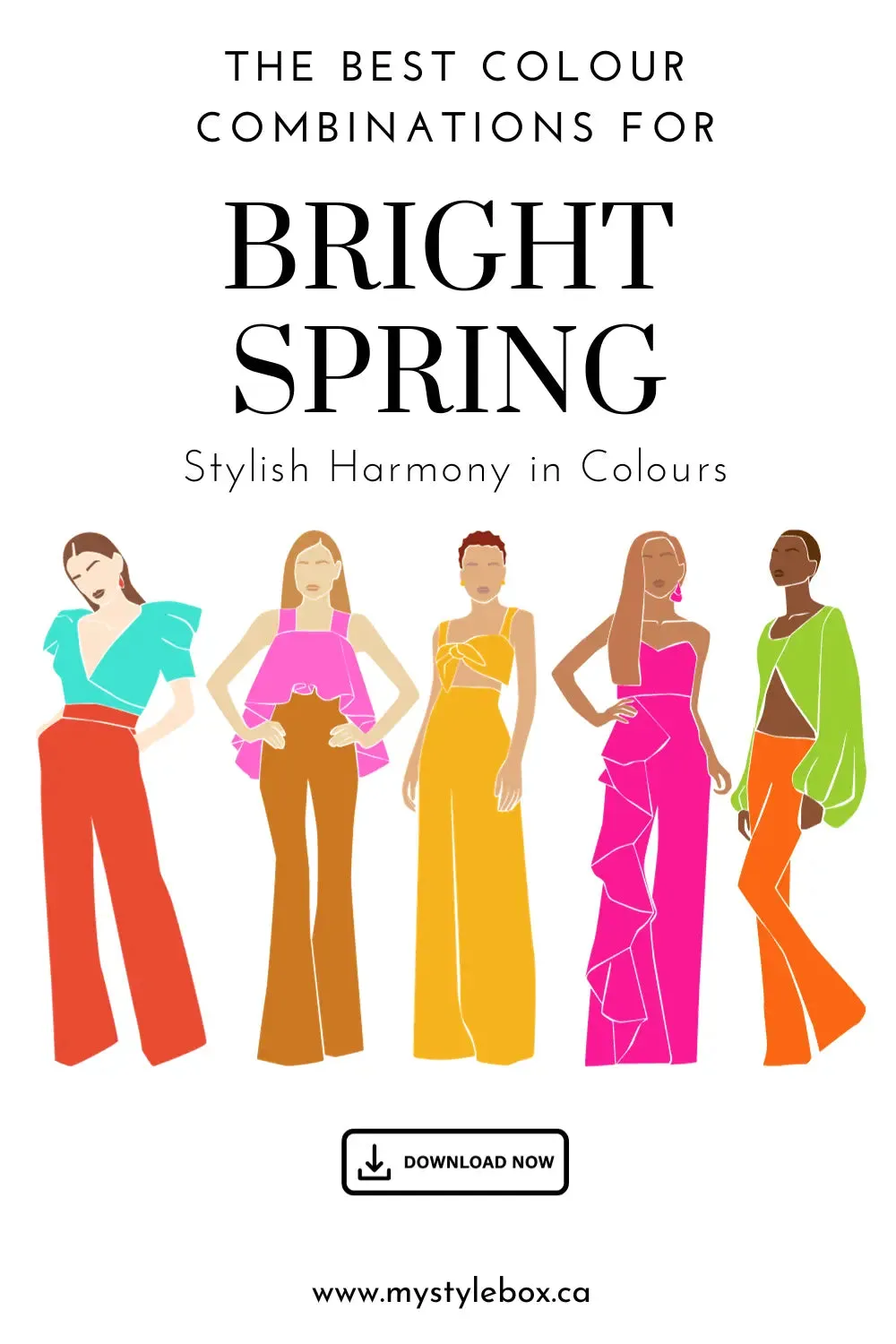Bright Spring Season Digital Color Palette and Color Combinations Bundle