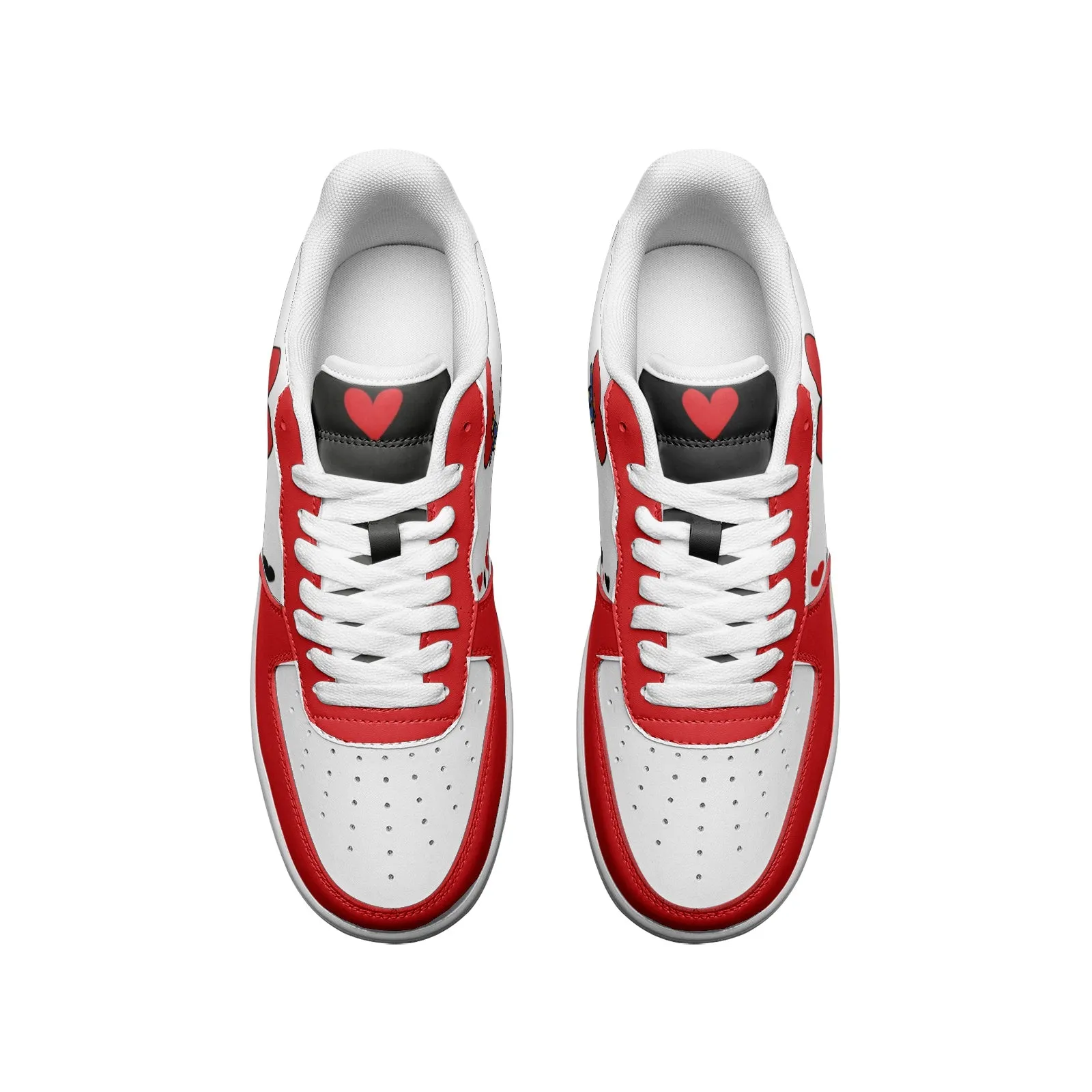 BT21 Tata Unisex Low Top Leather Sneakers - Red