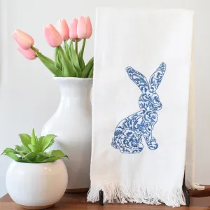 Bunny Floral Kitchen Towel Blue