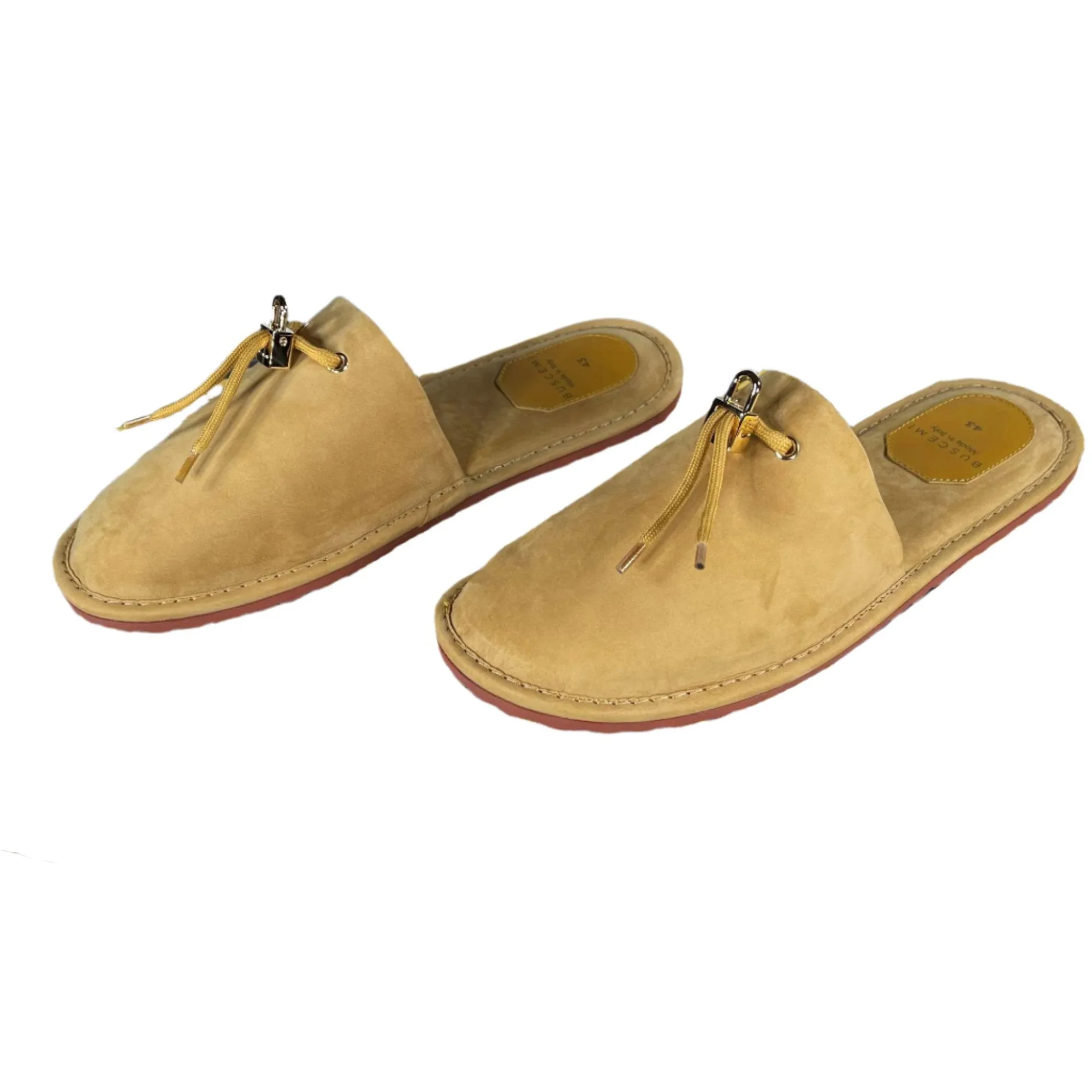 Buscemi Men's Greenwich Wheat Gum Leather Slippers