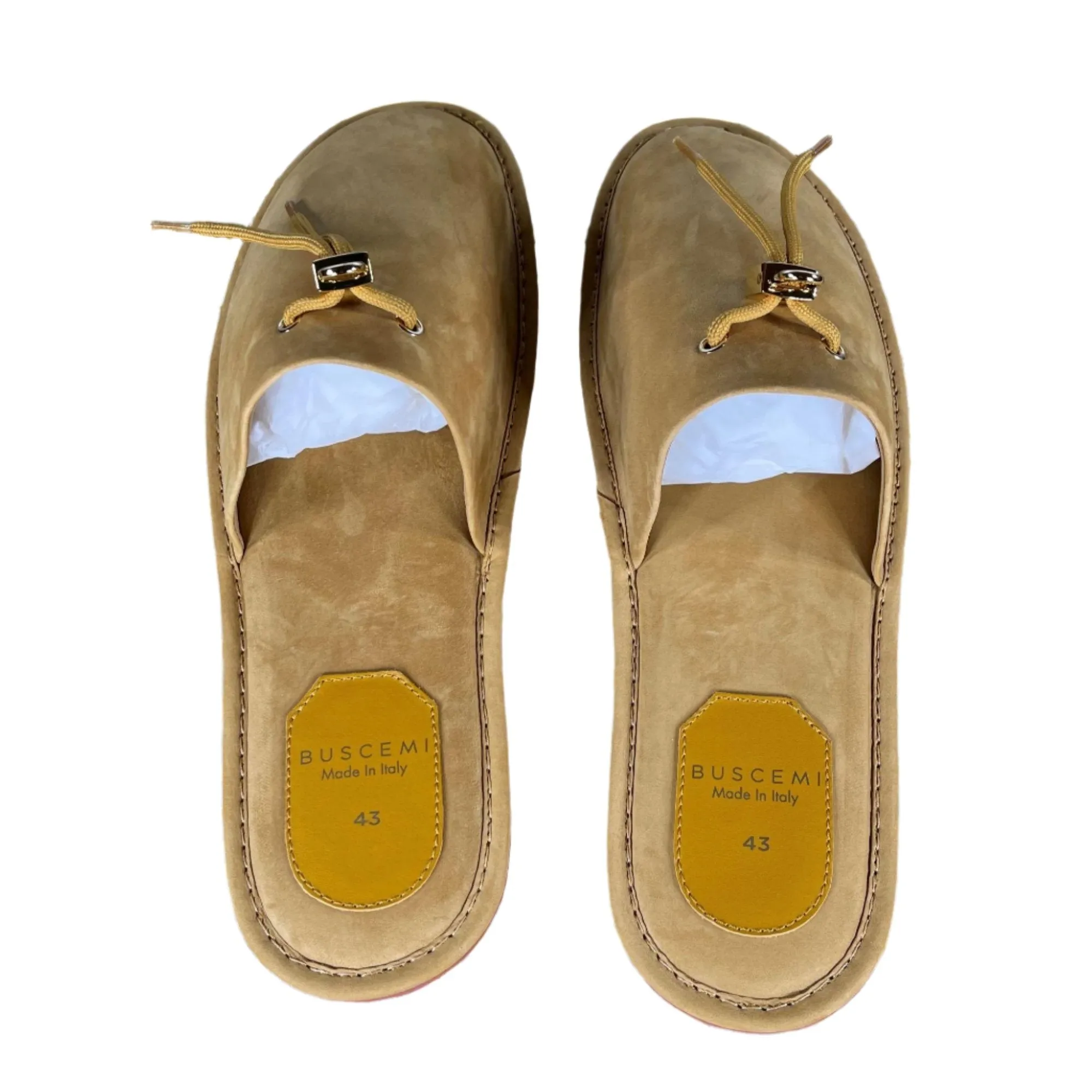 Buscemi Men's Greenwich Wheat Gum Leather Slippers