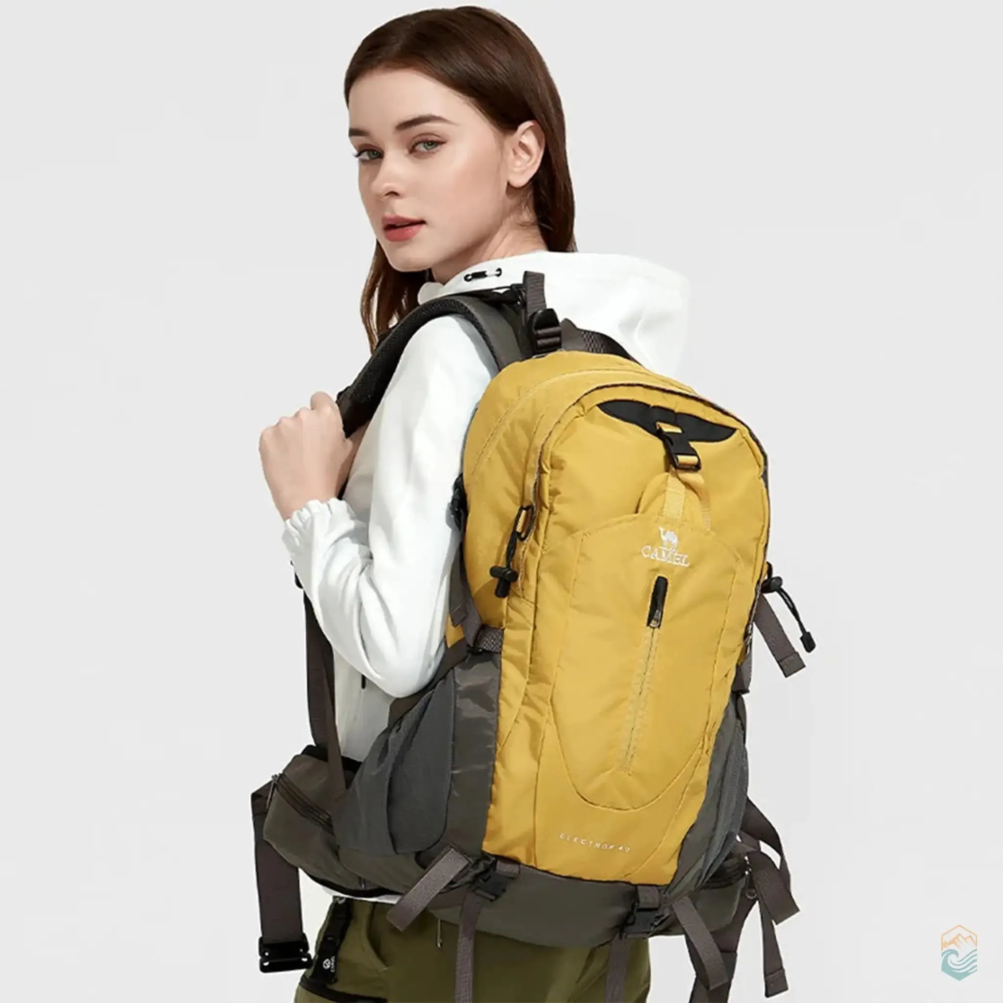 Camel 40L Waterproof Hiking Backpack Ultralight Design with Rain Cover for Camping Trekking Travel