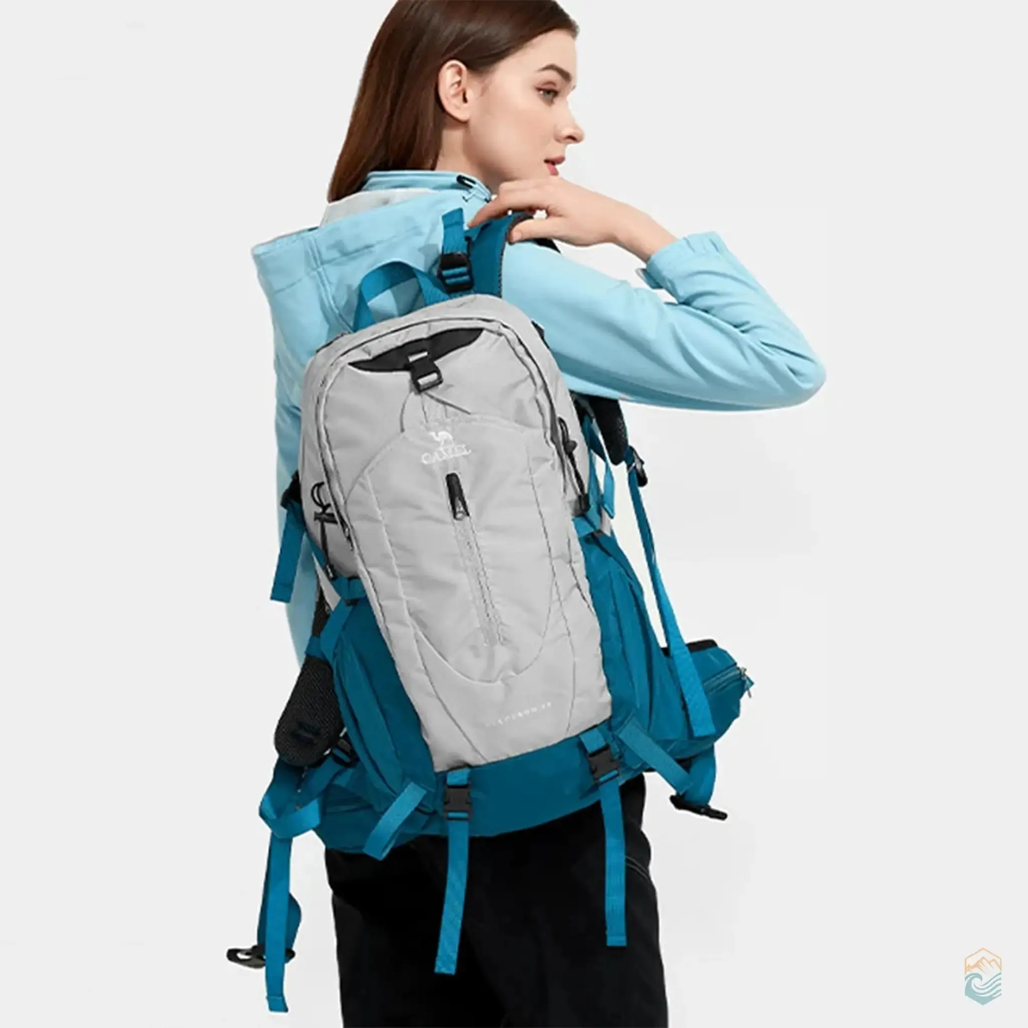 Camel 40L Waterproof Hiking Backpack Ultralight Design with Rain Cover for Camping Trekking Travel