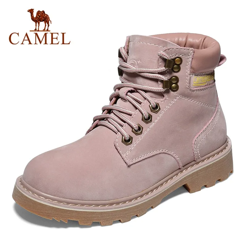 CAMEL Official Men Women High-top Hiking Boots Anti-slip Work Boots
